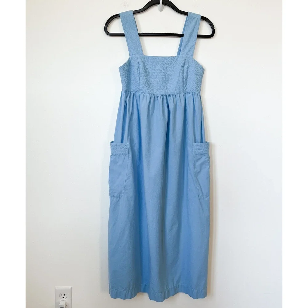 Madewell Cutout Back‎ Midi Dress Womens 0 Tropical Sky Blue